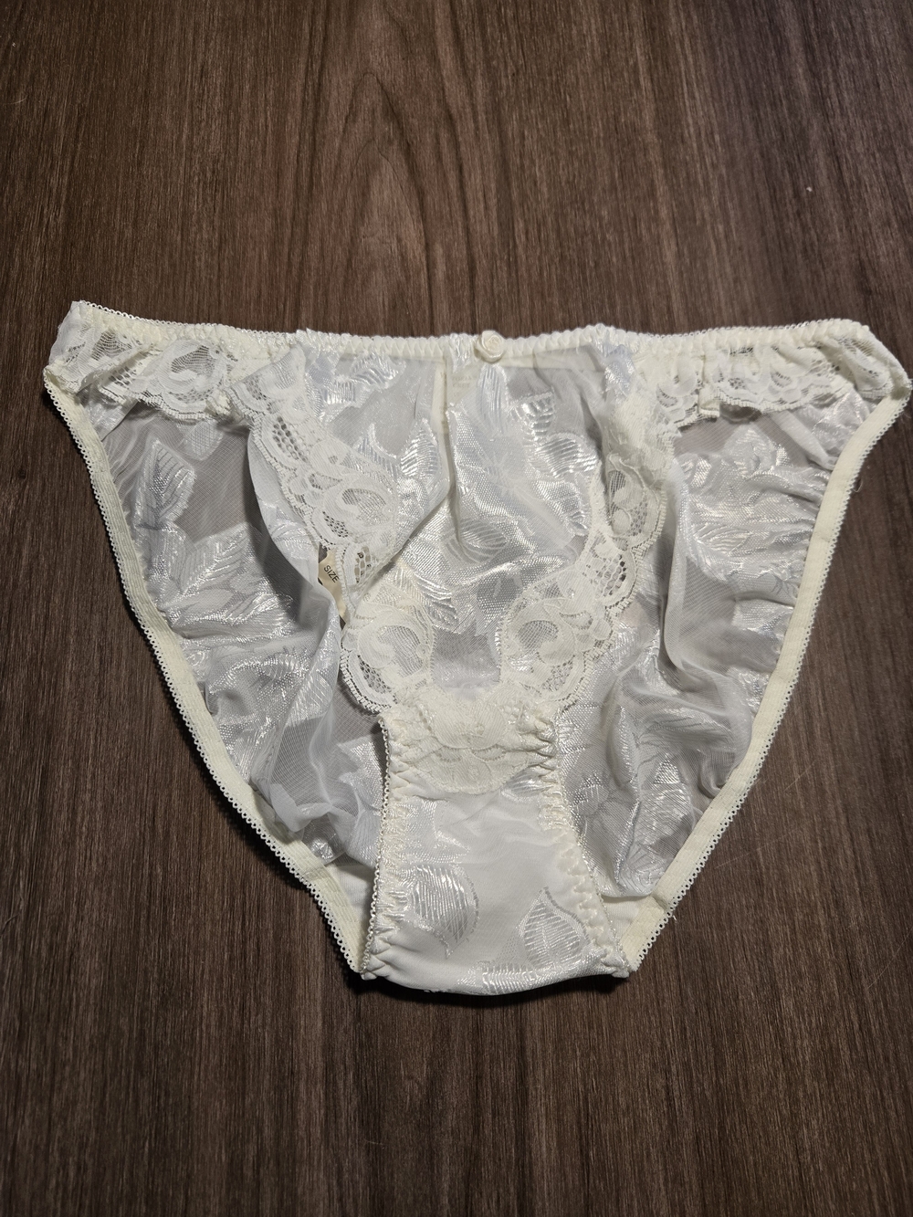 Victoria's Secret Ivory Lace Sheer Bikini Panty
